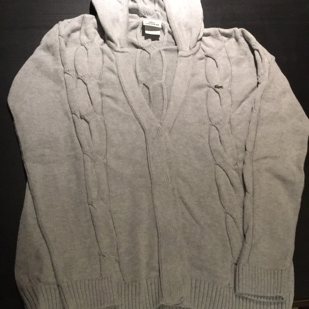 Lacoste cardigan cable knit sweater Size 42
